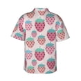 thumbnail image 4 of Pink Strawberry Men'S 3d Print Casual Button Down Shirts, Novelty Hawaiian Short Sleeves L, 4 of 8