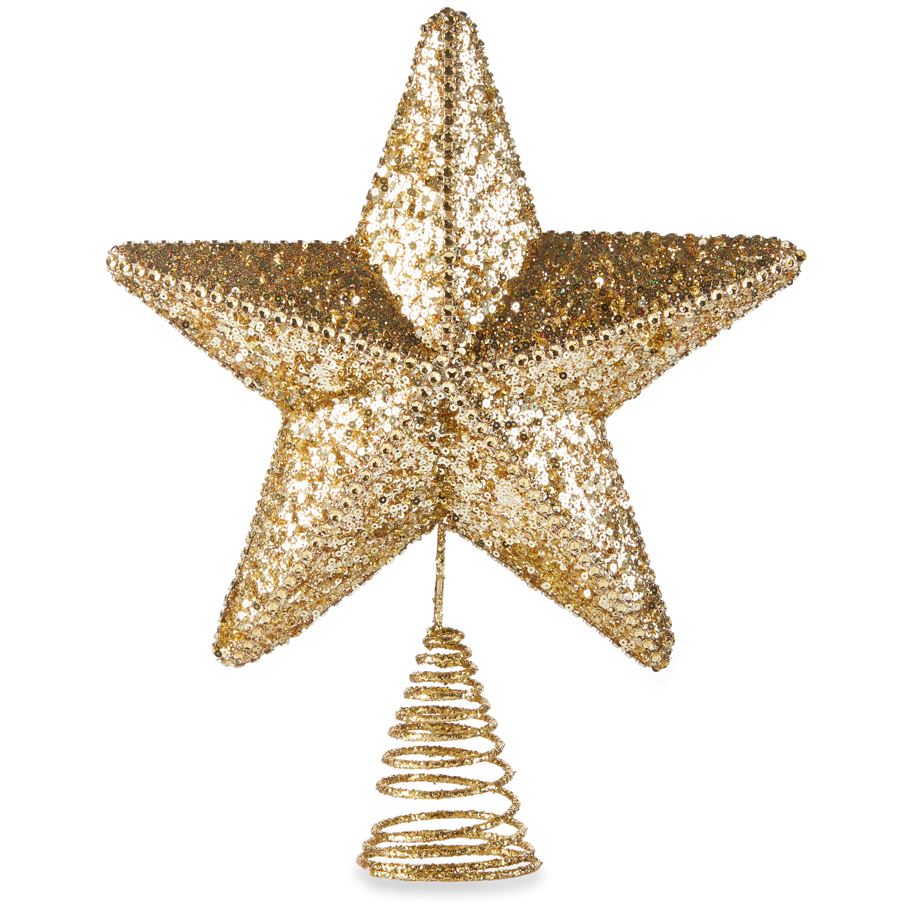 Holiday Time Metallic Gold Chunky Glitter/ Seuqins Star Chritmas Tree