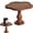 E, variant on JoyMart the Scallop Wood Cake Stand，Light Retro Lace Wooden High Footed Cake Storage Tray