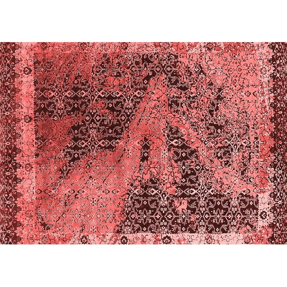 Ahgly Company Indoor Rectangle Oriental Red Industrial Area Rugs, 5' x 8'