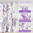 thumbnail image 3 of Cortina de Baño Dznils de Tela Floral Morada Impermeable 72' x 72' con 12 Ganchos, 3 of 11