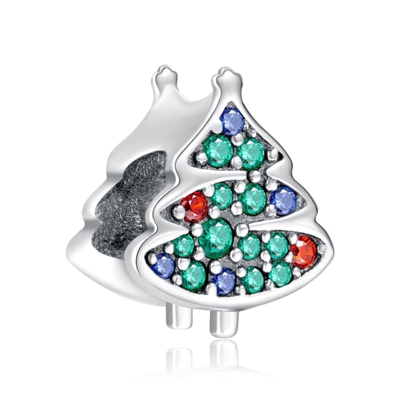 ROSIANNA 925 Sterling Silver Charm for Bracelets Christmas Tree Charms Women Bracelet Charm