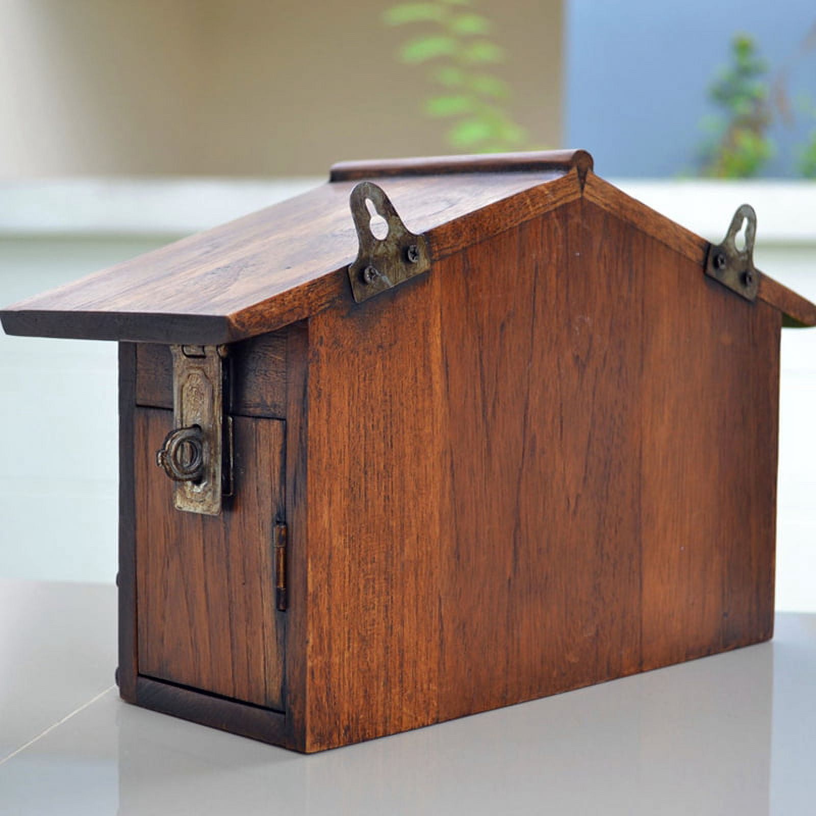 Retro Wooden Post Box Mailbox Outdoor Rainproof for Office Supplies