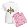 thumbnail image 6 of CafePress - Fleur De Lis Black Gold Women's Light Pajamas - Women's Short Sleeve Print T-Shirt and Pants Light Cotton Pajama Set, 6 of 7