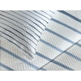 thumbnail image 4 of Ambesonne Harbour Stripe Quilted Bedspread Set 3 Pcs, Abstract Ocean, King Size, Pale Slate Blue White, 4 of 5