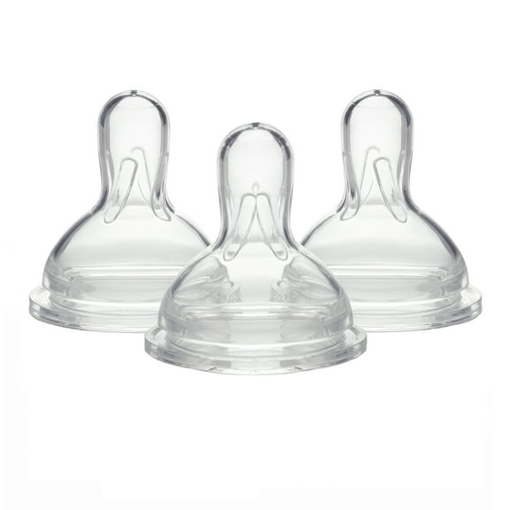 Medela Wide Base Slow-Flow Spare Nipples, 3-Pack