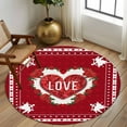 thumbnail image 3 of Round Rugs 6 Ft, Red Valentine's Day Non Slip Area Rugs for Kitchen Bedroom Entryway, Love Heart Spring Floral Roses Washable Carpet Runner Rug Floor Mats for Bedroom Home Decor, 3 of 9