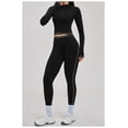 thumbnail image 3 of PISONIC Womens Two Piece Tracksuit Set Long Sleeve Zipper Jacket with Athletic High Waist Leggings Workout Outfit, 3 of 5