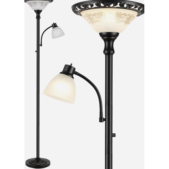 Torchiere Floor Lamps for Living Room, 71" Tall Standing Lamp 19, White