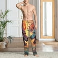 thumbnail image 2 of Sikiie Colorful Wave Dragon Head Mens Pajama Pants Sleep & Lounge Pants, PJ Bottoms With elastic waistb and Pockets Small, 2 of 6