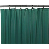 Dependable Industries Inc. Essentials Bathroom Magnetized Shower Curtain Liner with Metal Grommets Waterproof Hunter Green