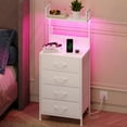 thumbnail image 2 of Eunos Tall Nightstand with Charging Station, White Dresser with 4 Drawers and Storage Shelves for Bedroom, 2 of 7