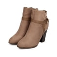 thumbnail image 5 of Nature Breeze Goldrush-01 Women Faux Suede Harness Buckle Chunky Heel Bootie, 5 of 5