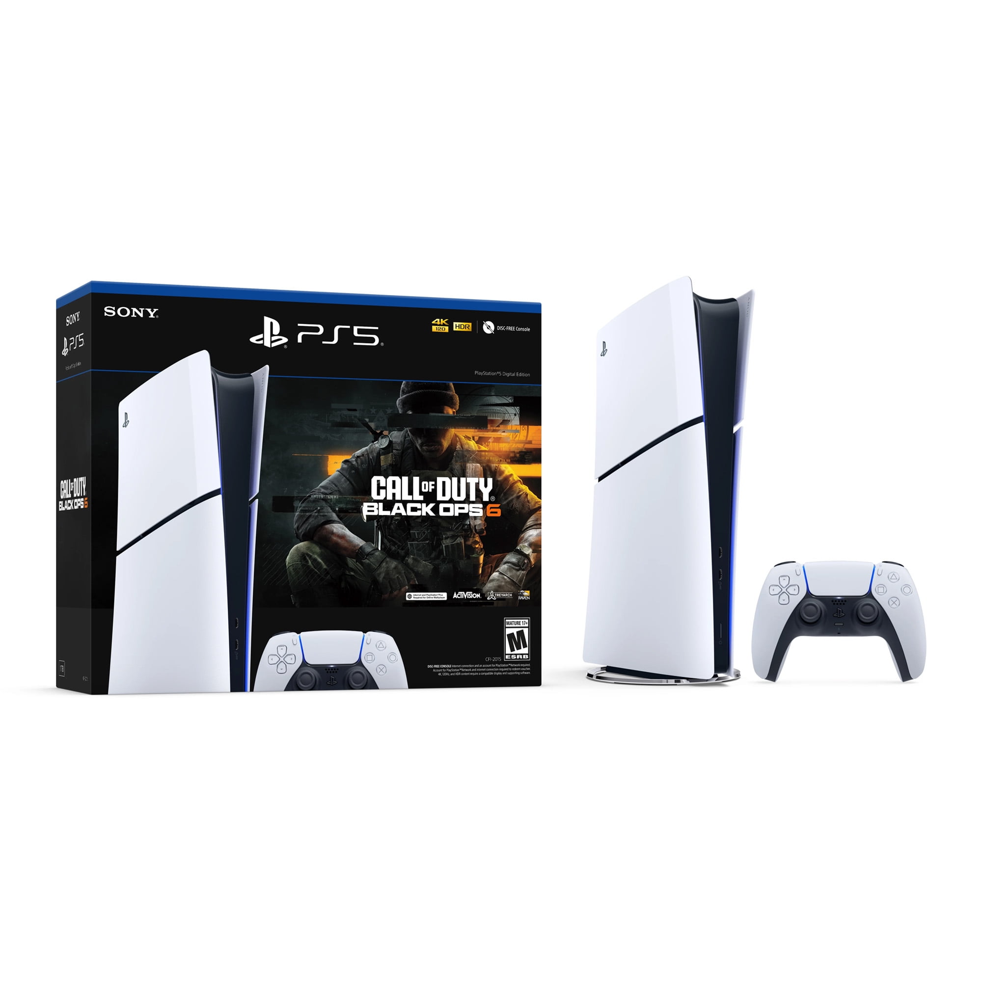 2025 New PlayStation 5 Slim Upgraded 2TB Digital Edition Call of Duty: Black Ops 6 Bundle and Mytrix 8K HDMI Ultra High Speed Cable - White, Slim PS5 2TB PCIe SSD Gaming Console