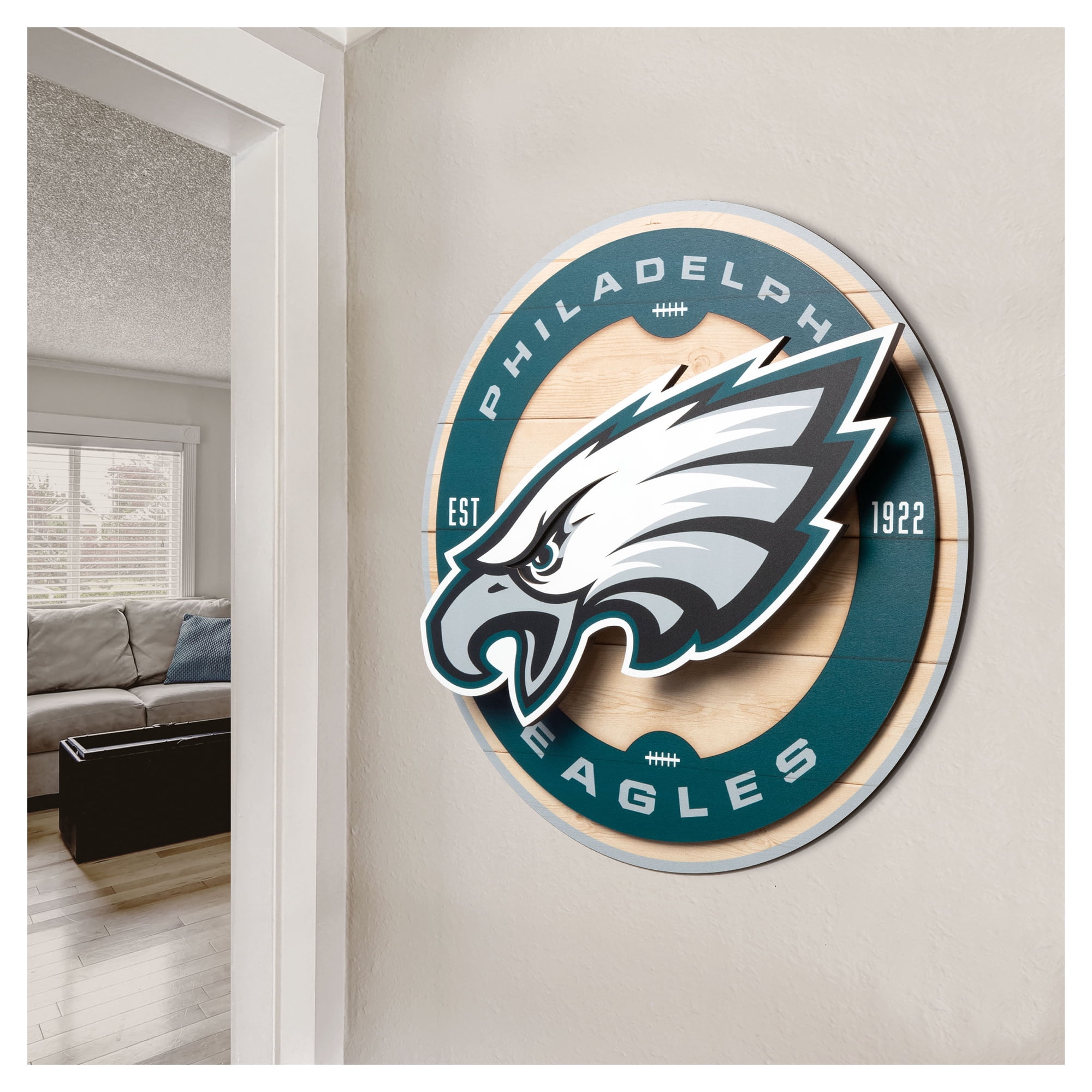 IDNA Philadelphia Eagles 15" x 15" 3DX Logo Circle Backer Wall Art