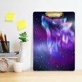 thumbnail image 5 of FMSHPON Wolf Starry Sky Clipboard Hardboard Wood Nursing Clip Board and Pull for Standard A4 Letter 13x9 inches, 5 of 7