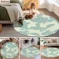 thumbnail image 5 of Round Rugs 6Ft, Green Floral Silhouette Round Area Rug Washable Indoor Throw Carpet, Spring Farmhouse Vintage Flowers Soft Non Slip Circle Rug for Office Cabinet Home Decor Aesthetic, 5 of 8