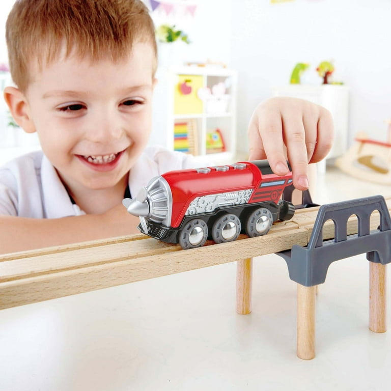 Free Shipping Hape Light Sound Propeller Engine Red Silver Battery Operated Train Toy Forward Reverse Magnetic Linking Capability Vehicle Kids Ages 3 Walmart Walmart
