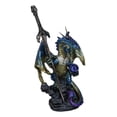 thumbnail image 5 of Blue Metallic Ice Knight Dragon With Orb and Gothic Sword Letter Opener Figurine, 5 of 10