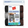 thumbnail image 1 of Hanes Men's 3 Pack Cool Comfort Long Leg Boxer Briefs Lightweight Breathable Mesh Comfort Flex Waistband, Black & Gray, 1 of 5