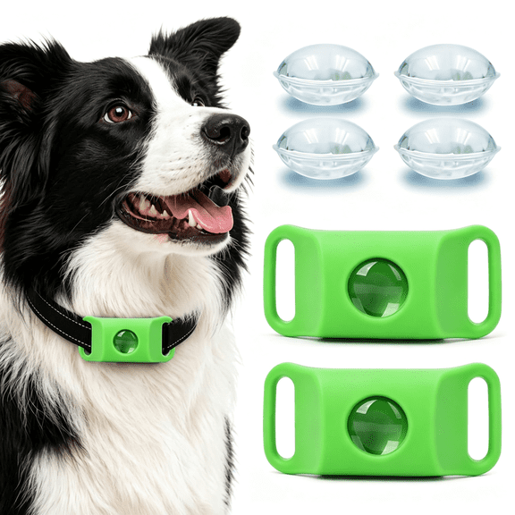GASTROPOD Pendant for Dogs,Adjustable Collar Tag for Small Medium Large Breeds,Water-Resistant Dog Pendant 2Pc with 4 Extra Refills Green Durable Dog Collar Tag