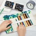 thumbnail image 4 of 1set 2pcs 2 style Pattern Handmade Canvas Pencil Roll Wrap Roll Up Pencil Case for Coloring Pencil Holder Mixed Patterns 46x20cm 1pc/style, 4 of 5
