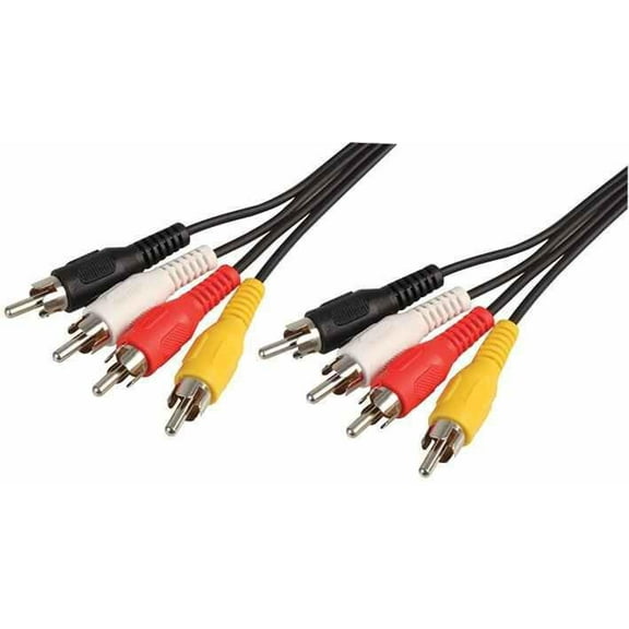 PRO SIGNAL - 4x Phono (RCA) Male to 4x Phono Male Lead, 1.2m Black