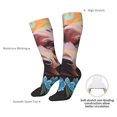 thumbnail image 6 of Fotbe Painted Flower Puppy print Women's Men's Novelty Crew Socks Cotton Socks Knee High Socks for Walking,Running,Nurses,Pregnancy, 6 of 8