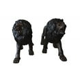 thumbnail image 2 of A Pair of Large Lions Walking Side by Side Bronze Statues Size: 24" x 60" x 41"H, 2 of 12