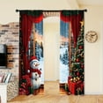 thumbnail image 3 of WNOOHIY Christmas Tree Snowman Gift Box Pattern Light-filtering Curtains for Living Room Bedroom Home Decoration, Set of 2 Panels, 3 of 9