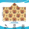thumbnail image 2 of Yellow Highland Cow Flower Pattern Hooded Bath Towel，60"x35" for Ages 3 To 12 Kids, Quick Dry Lightweight Soft Microfiber Hood Beach Towel Cover Up for Kids, 2 of 7