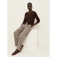 thumbnail image 6 of Women Crew Neck Drop Shoulder Button Down Cropped Knit Cardigan Chestnut Color XXL, 6 of 8