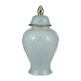 thumbnail image 5 of Decorative Ceramic Jar with Lid for Living Room and Home Decor - Elegant Flower Jar Accent for Bedroom or Office Display - Sculpted Table Accent for House Decoration - 20", Blue & Gold, 5 of 11