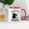 thumbnail image 3 of CafePress - I'm With The Drummer - 11 oz Ceramic Mug - Novelty Coffee Tea Cup, 3 of 4