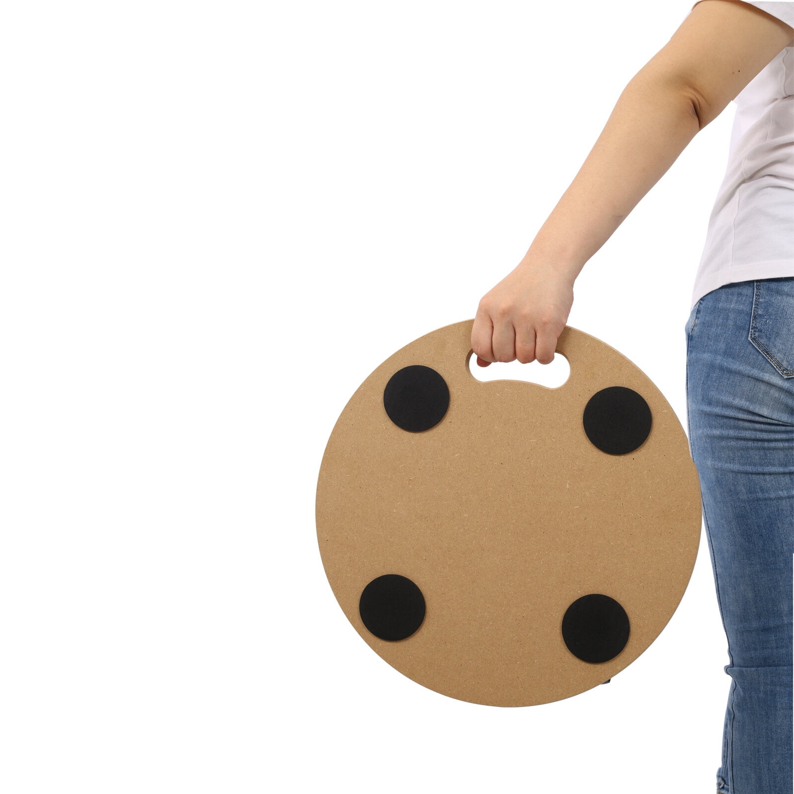 , Furniture Moving Dolly, Heavy Duty Wood Rolling Mover with Wheels for Piano Couch Fridge Heavy Items, Securely Holds 500 Lbs (2pcs 15" Round Platform), Natural ,Mdf ,