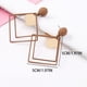 thumbnail image 5 of Pendientes geométricos sencillos y elegantes con colgante bohemio, colgantes cuadrados de metal. Beige, 5 of 5
