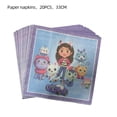 thumbnail image 5 of Gabby casa de muñecas para niños y niñas, suministros de fiesta de cumpleaños, juego de vajilla, globos, platos, servilletas, vasos, decoraciones para fiestas（background 1pc1, 5 of 5