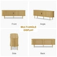 thumbnail image 4 of Juiluna 70.1" TV Cabinet with Storage and Sliding Doors, Wood Media Console Table for TVs Up to 80 Inches, Modern Entertainment Center for Living Room, Bedroom, Hallway, Oak, 4 of 8