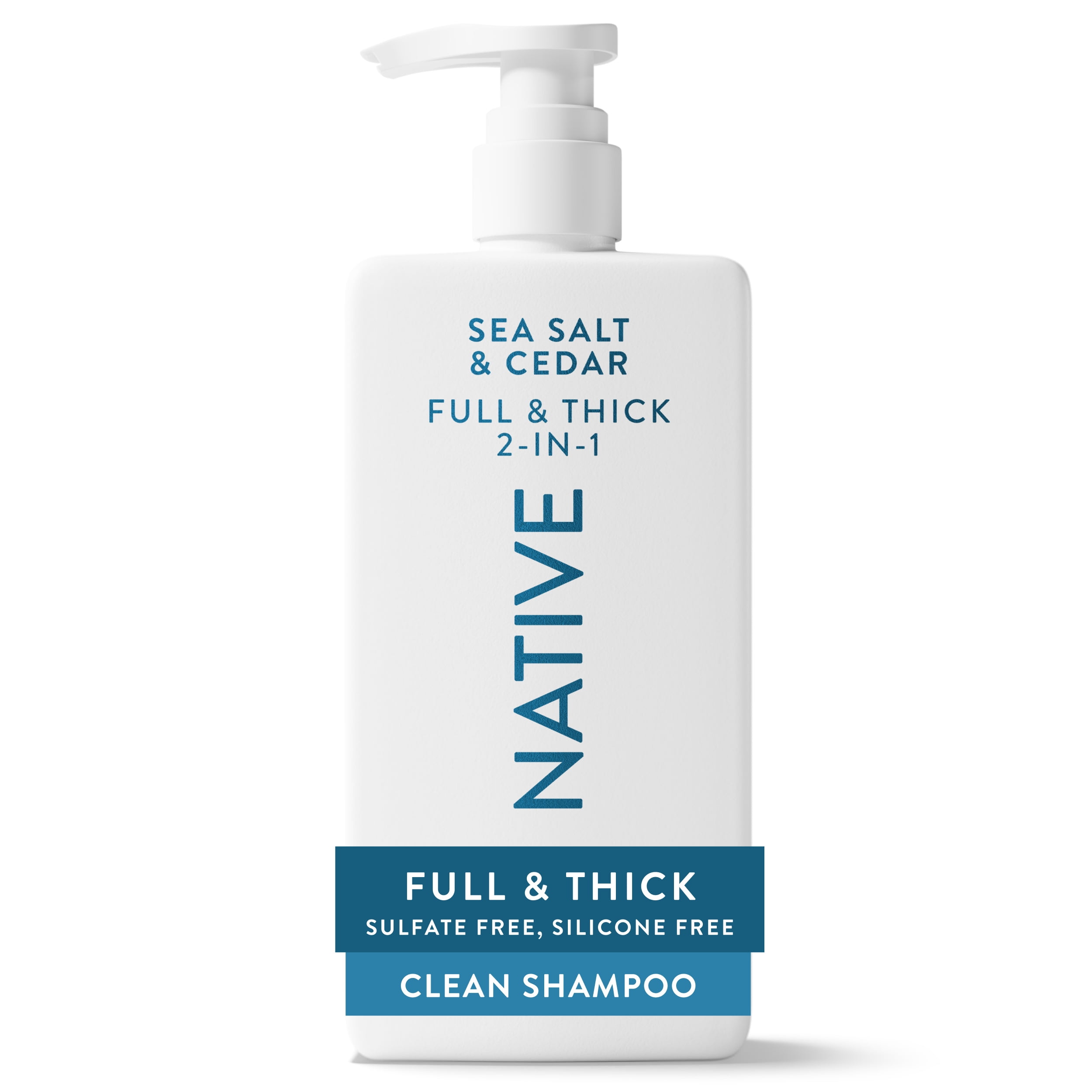 Native Full & Thick 2-in-1 Shampoo & Conditioner & Body Wash Set, Sea Salt & Cedar, Sulfate & Paraben Free, 16.5 oz