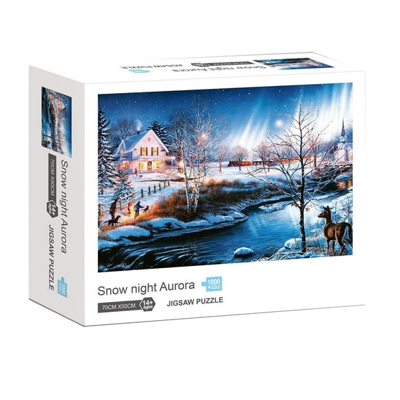 Snow Night Aurora 1000 Piece Jigsaw Puzzle