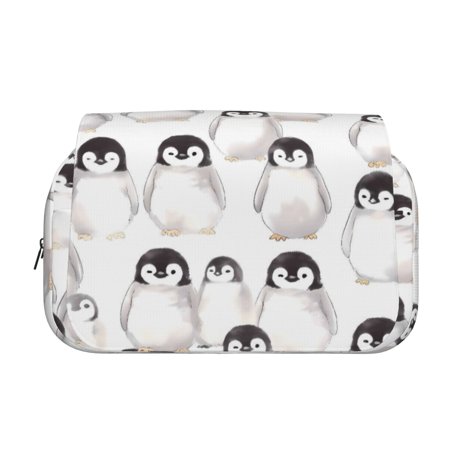 Large-Capacity Flip-Top Double-Layer Pencil Case, Multi-Functional Pocket Pen Case, Durable Stationery Organizer Little Penguin