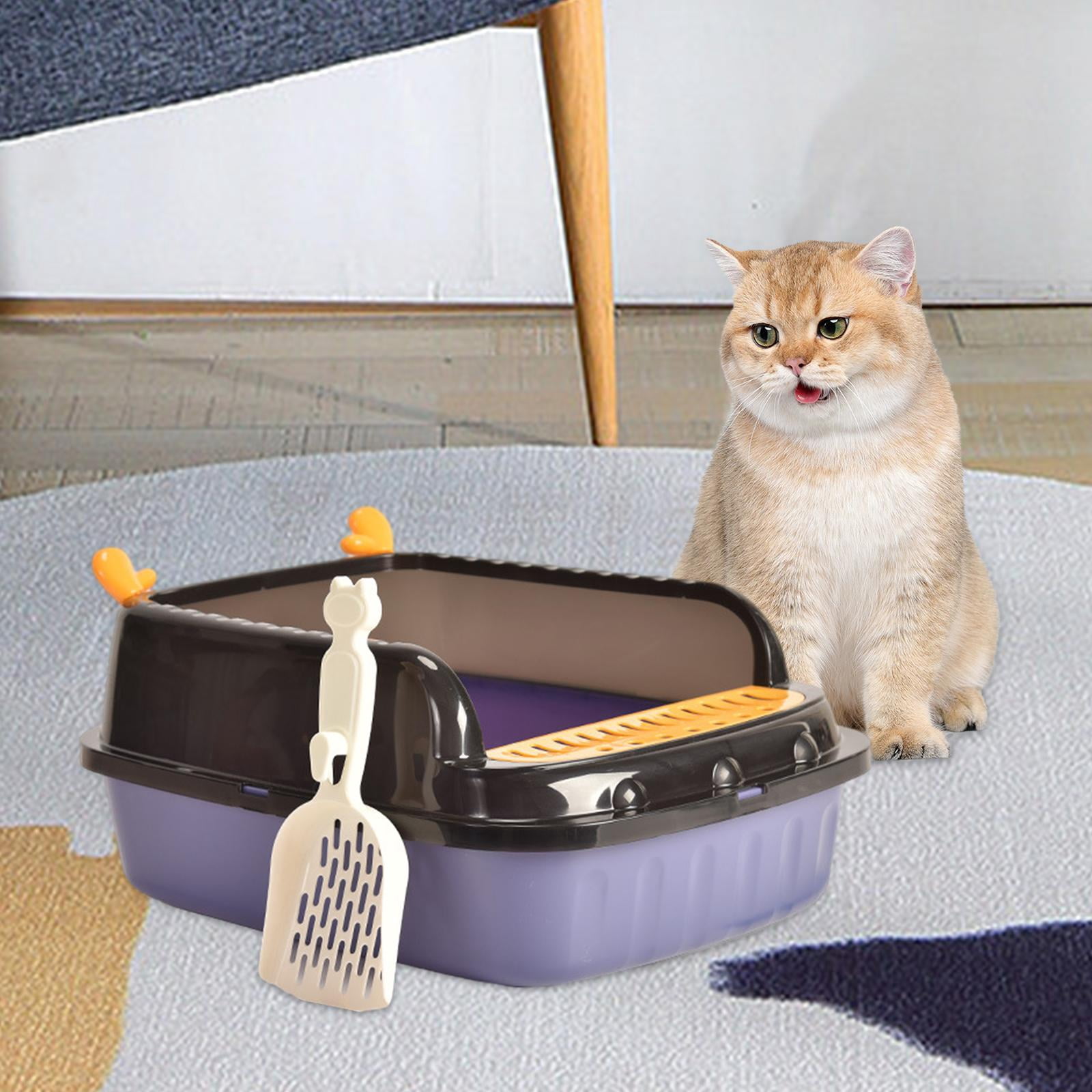 oshhnii Cat Litter Basin Anti ing Kitten Potty Toilet Portable Open Top Pet Litter Violet M