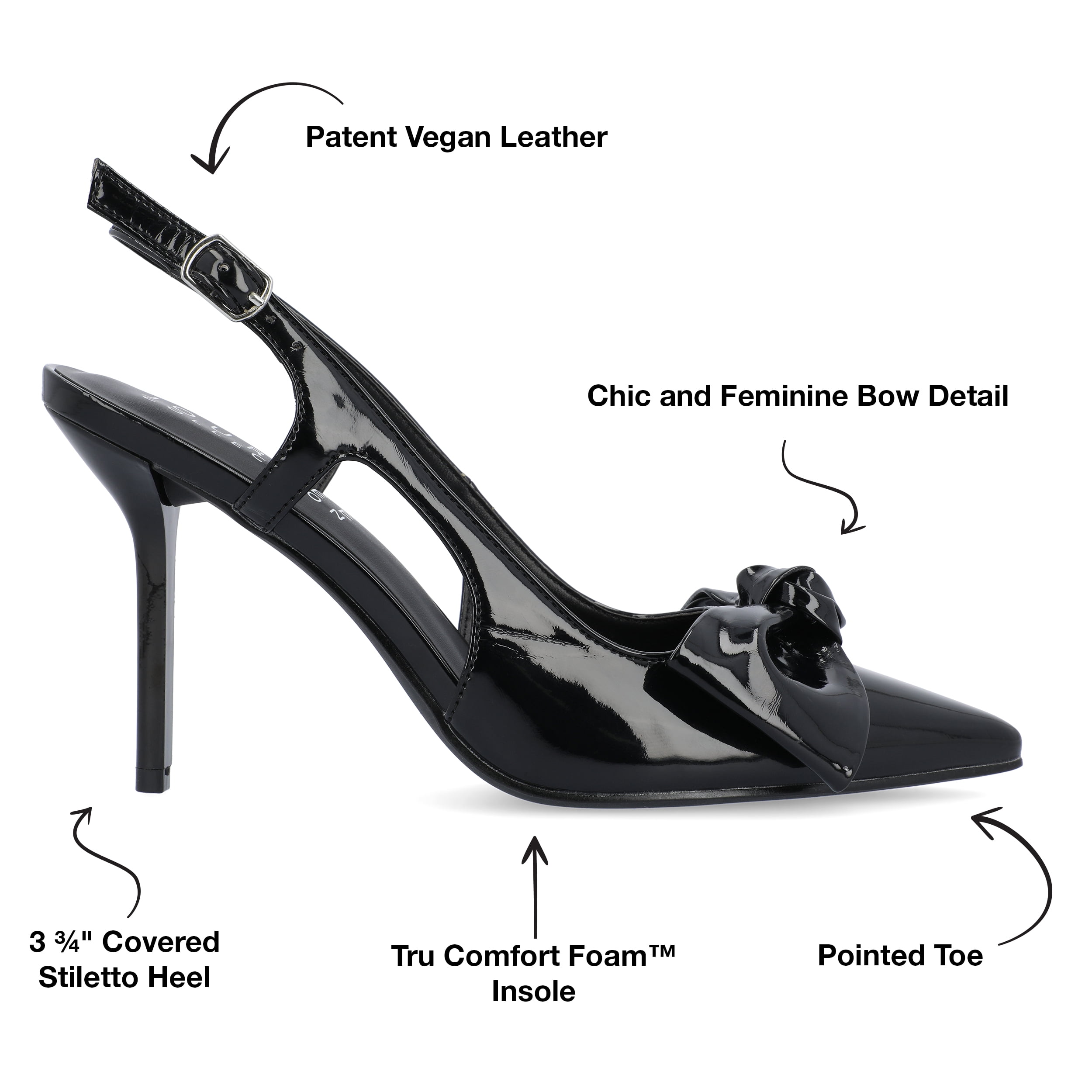 Journee Collection Womens Viera Tru Comfort Foam Mid Heel Pointed Toe Pumps