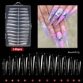 thumbnail image 3 of Milue 240x Long False Nails Art Tips Clear Nail Tips Artifical Fingernails for Women, 3 of 21