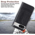 thumbnail image 5 of for Google Pixel 7 Wallet Case, Premium PU Leather Flip Case with Card Slots Kickstand Magnetic Buckle Flip Phone Case Cover for Google Pixel 7 6.3’’ - Black, 5 of 14