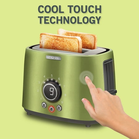 Sencor - 2-Slice Wide-Slot Toaster - Light Green
