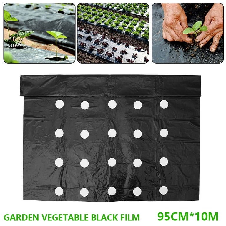 ZTOO 5 Holes PE Garden Vegetable Mulch Film Agricultural Plant Grow  Greenhouse Perforated Vegetable Black Mulching Membrane - Walmart.com