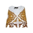 thumbnail image 3 of Men LAVERITA European Fashion Crew Shirt Rhine Stones Floral 93370 White, 3 of 6