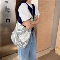 thumbnail image 4 of KLKCMS Shoulder Bag Buckle Closure Holiday Boho Bag for Shopping White, 4 of 9