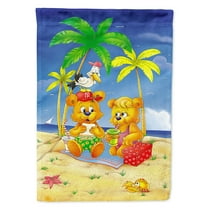 Carolines Treasures APH0239CHF Teddy Bears Picnic on the Beach Flag Canvas House Size  Large multicolor